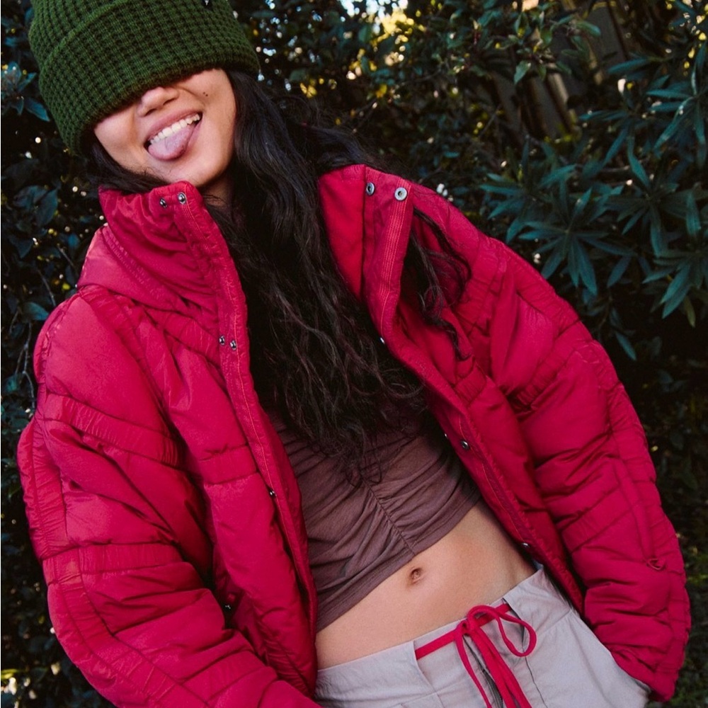 FP Movement by Free People Red Puffer Jacket - Brand New NWTs Winter Ski Apres - Picture 4 of 7